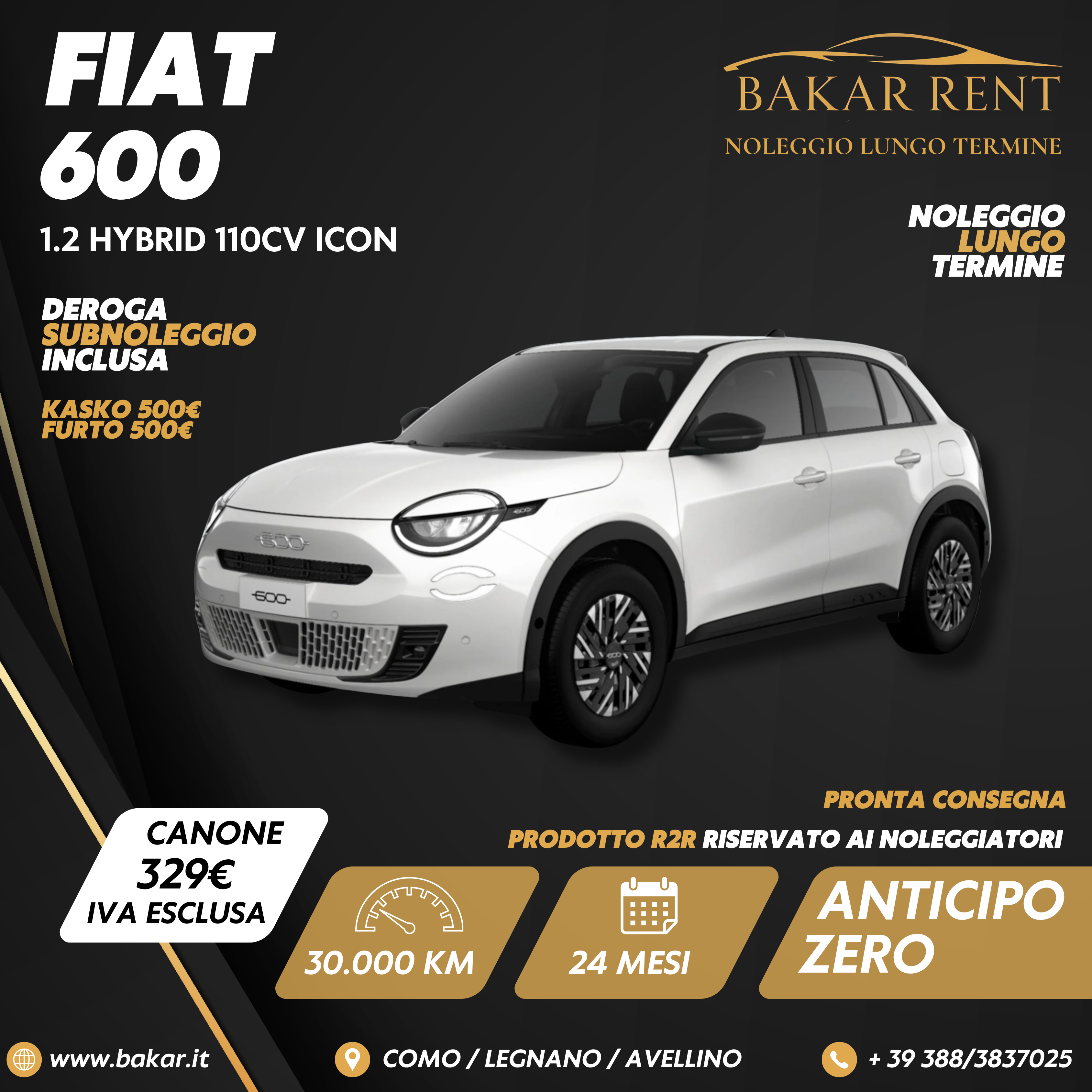 FIAT 600 ICON 1.2 HYBRID 110CV