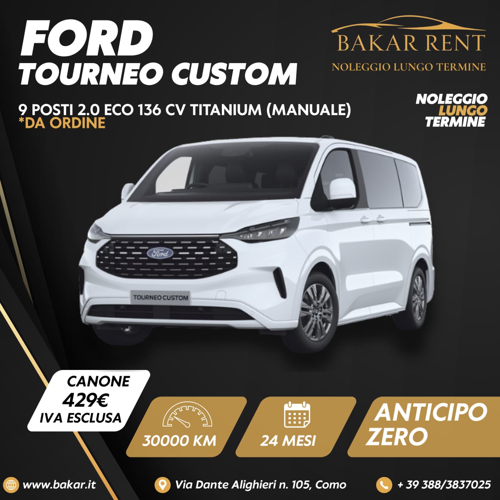FORD TOURNEO CUSTOM 9 POSTI 2.0 ECO 136CV TITANIUM