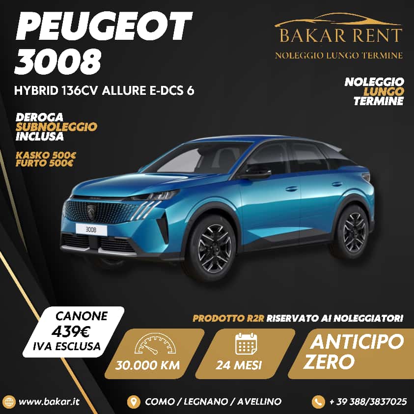 PEUGEOT 3008 ALLURE HYBRID 136CV
